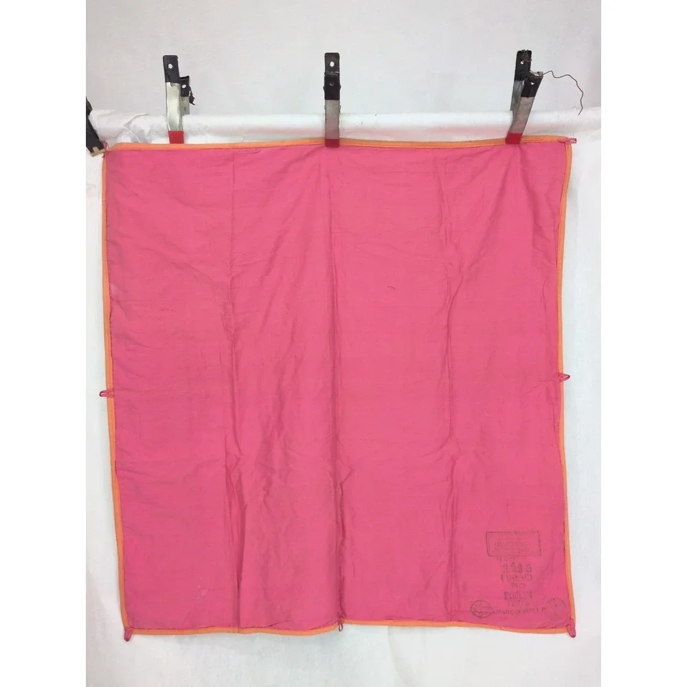 VTG Mirror Work Wall Hanging Embroidered Pink Red Hearts Tapestry India 32
